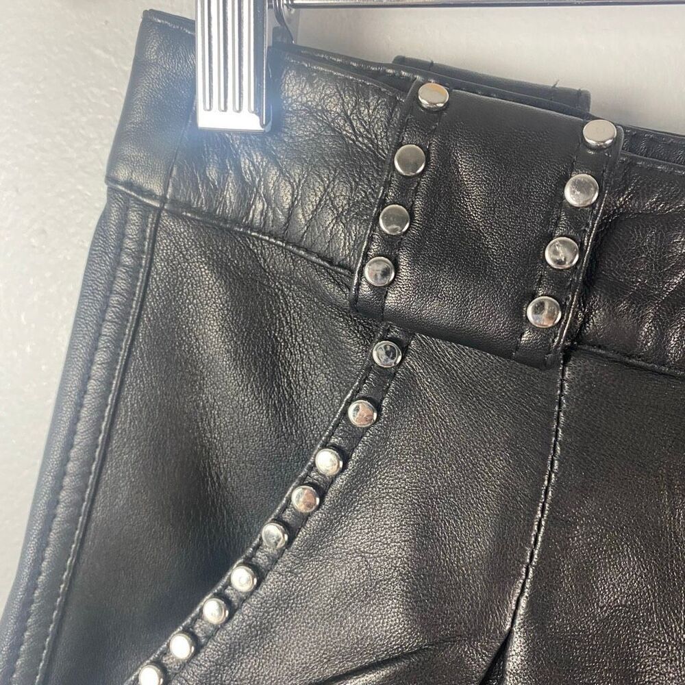 MAJE Ilyad Lamb Leather Studded Shorts - Picture 9 of 14